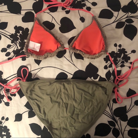 ❤️ Brown and Pink Crochet Bikini Set - Picture 4 of 6